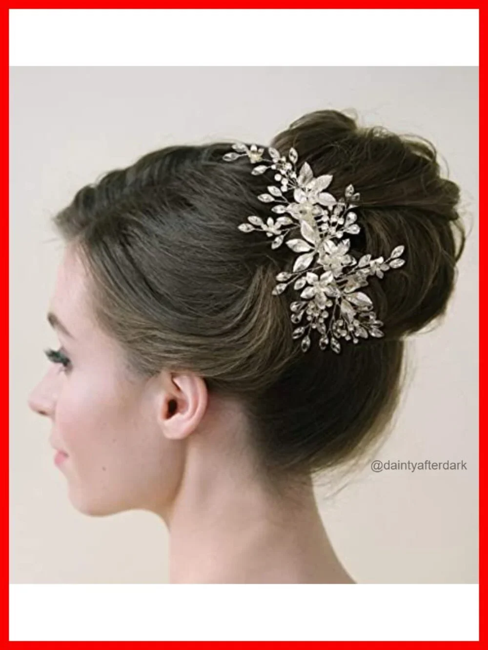 Pearl Crystal Silver Plated Leaf Handmade Wedding Hair Comb Bridal Hair Clip